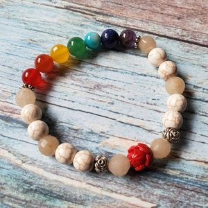 Natural Stone Chakra Yoga Stretch Beaded Bracelet